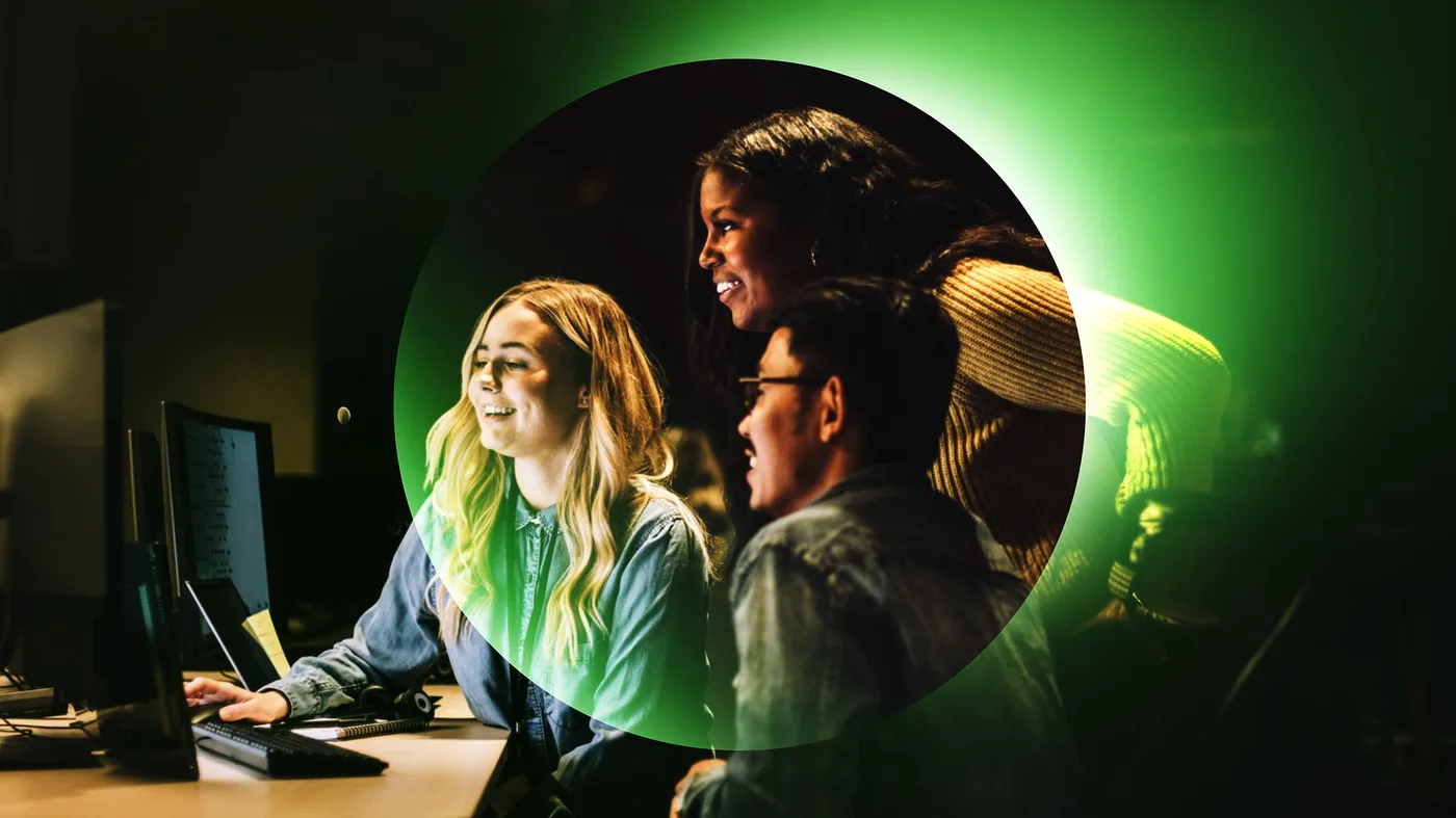 Colleagues working together at Deloitte