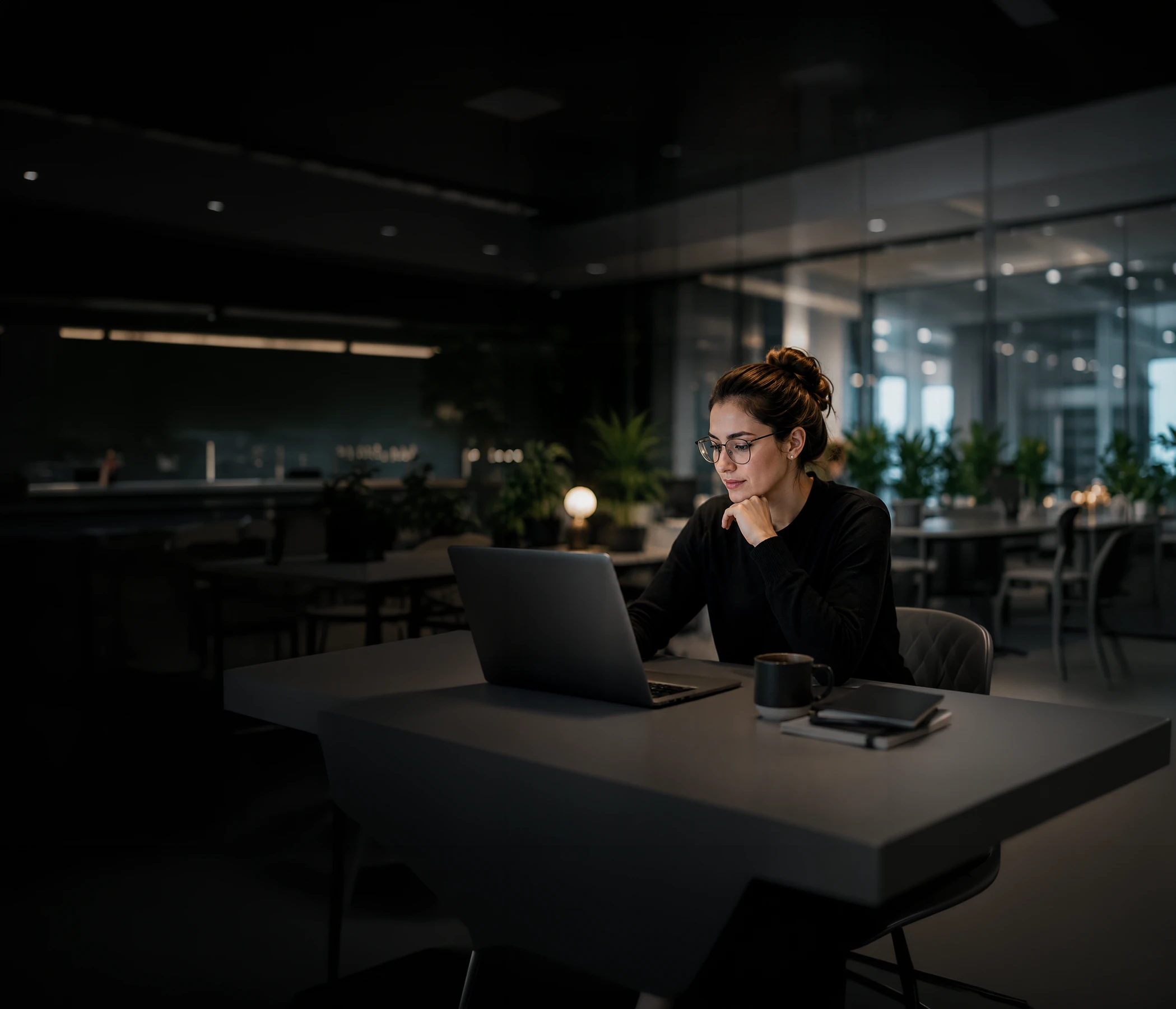 Katie at work in the Deloitte office